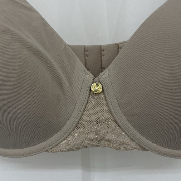 Natori Size 32DD Bliss Perfection T-Shirt Bra Underwire Padded Nude Cream 721154 - Picture 2 of 5